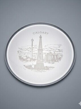 Vintage Calgary Husky Tower Metal Tray